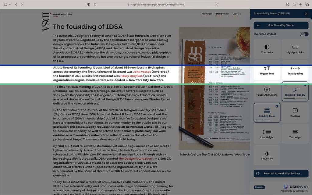 IDSA.org accessibility screenshot