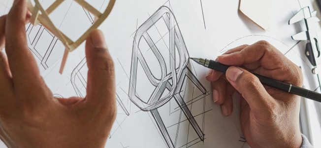 a designer sketches a new chair design